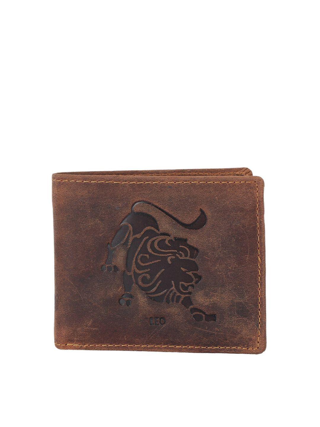 alvaro castagnino men brown graphic printed synthetic two-fold wallet