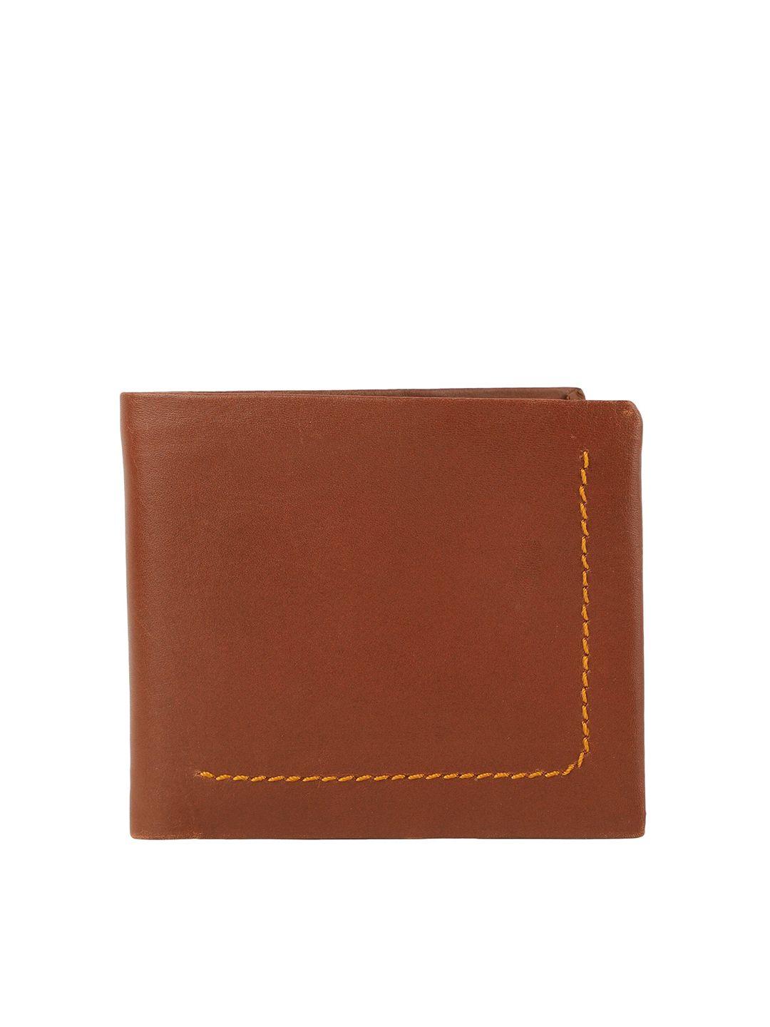 alvaro castagnino men brown leather two fold wallet