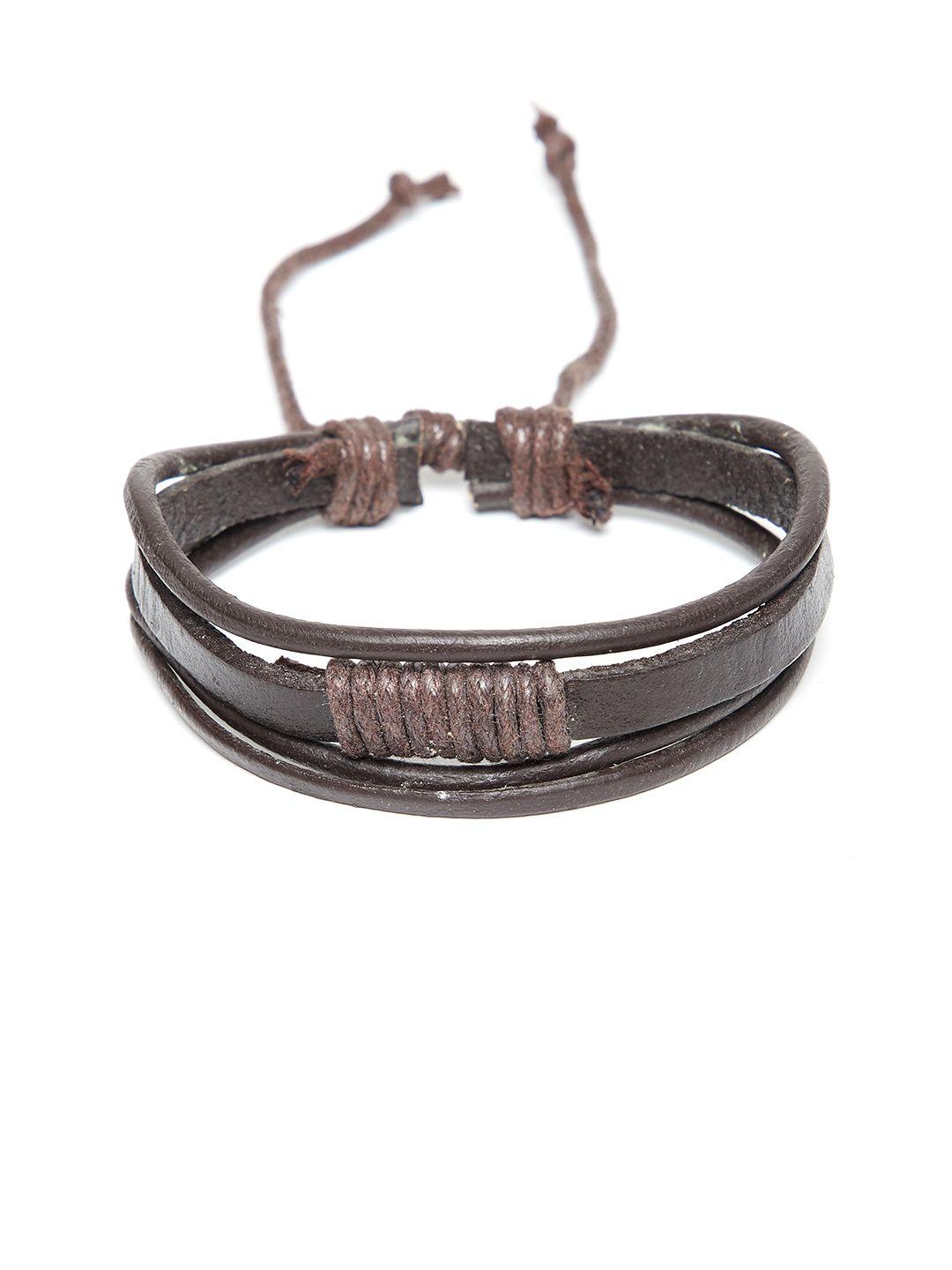 alvaro castagnino men brown leather wraparound bracelet