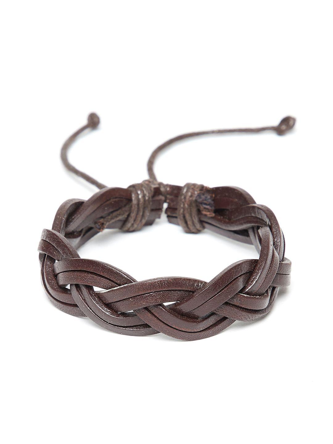 alvaro castagnino men brown leather wraparound bracelet