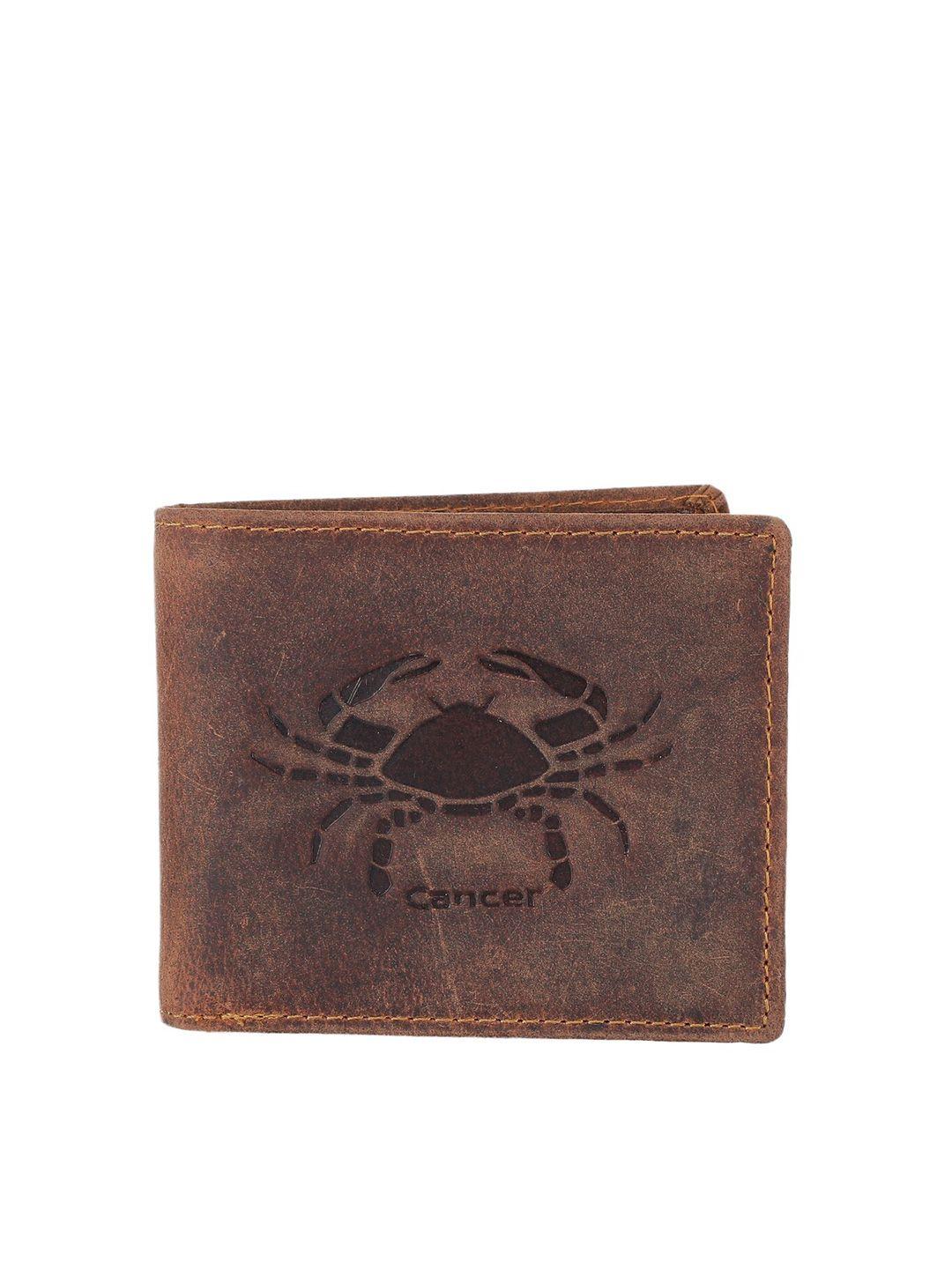 alvaro castagnino men brown self design two-fold wallet