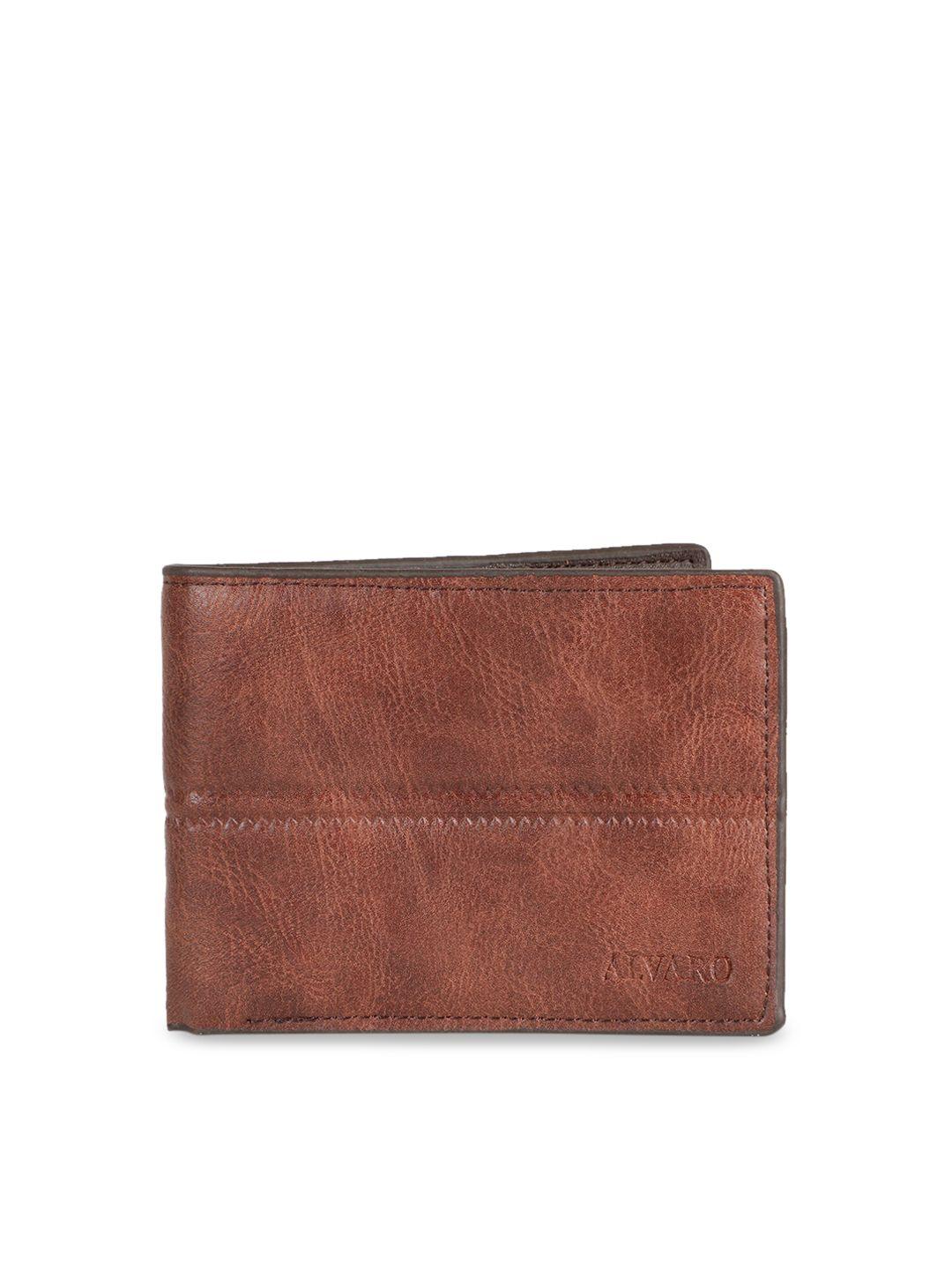 alvaro castagnino men brown solid two fold wallet