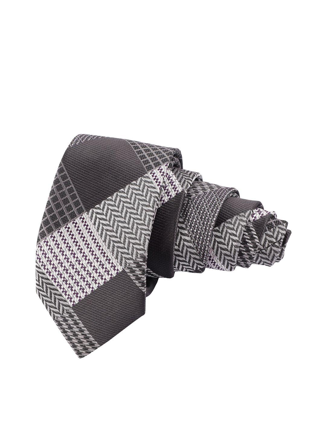 alvaro castagnino men brown woven design skinny tie