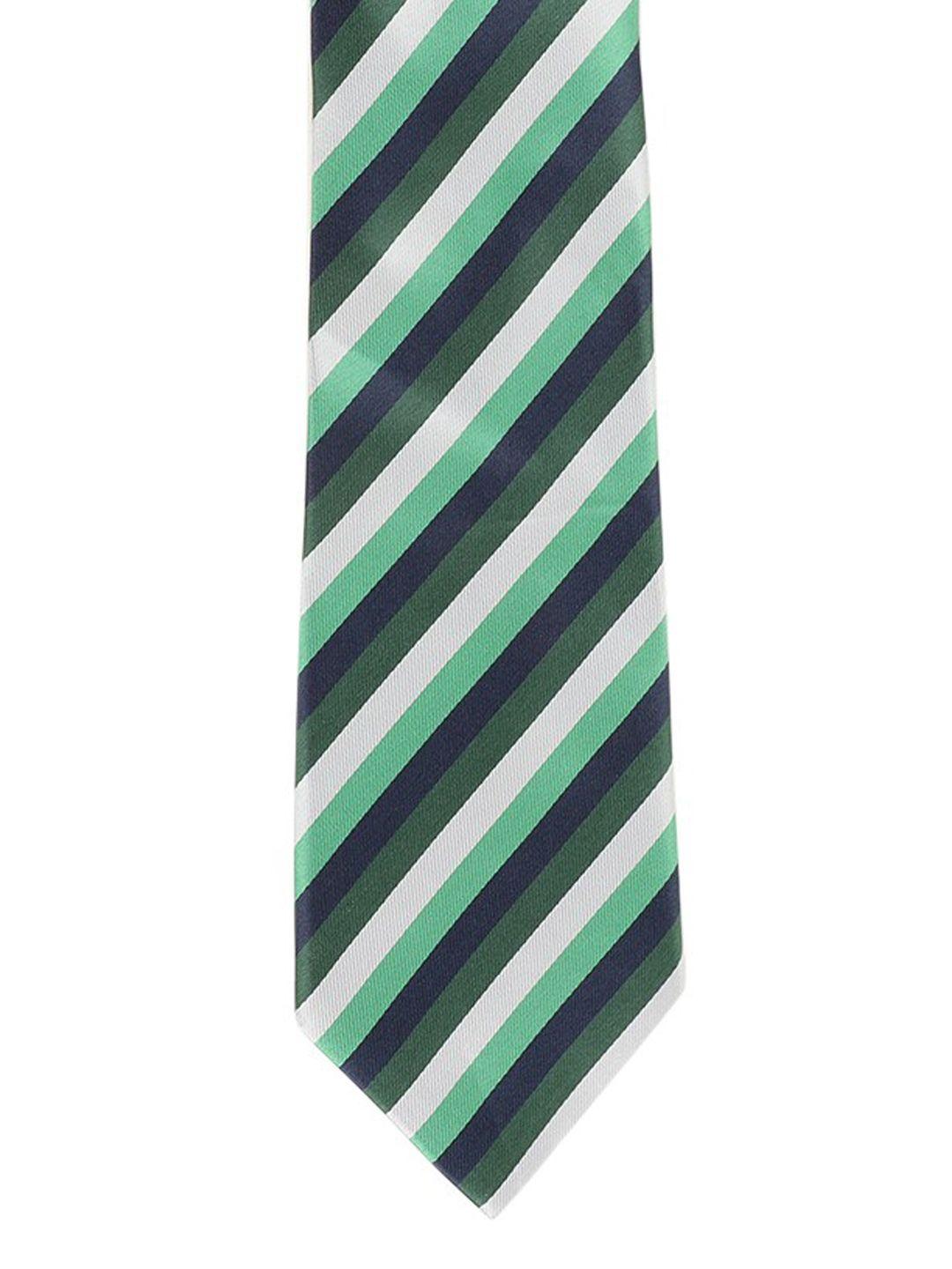 alvaro castagnino men green & black striped broad tie