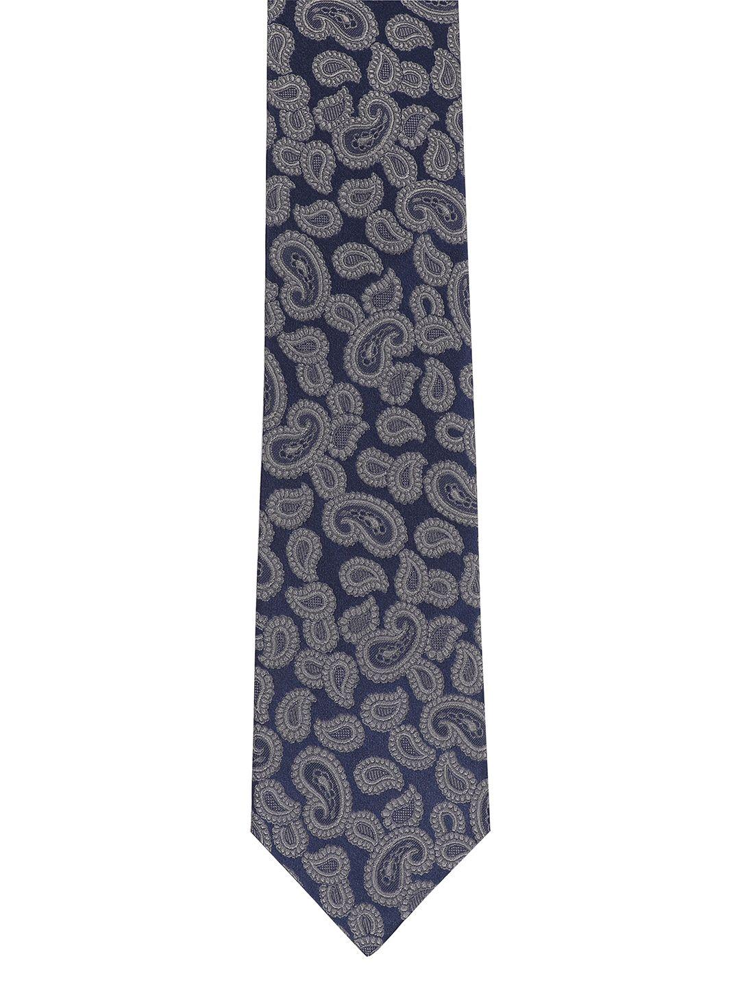 alvaro castagnino men grey & blue printed broad tie