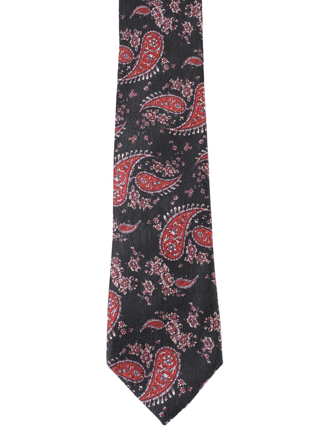 alvaro castagnino men maroon & black printed skinny tie