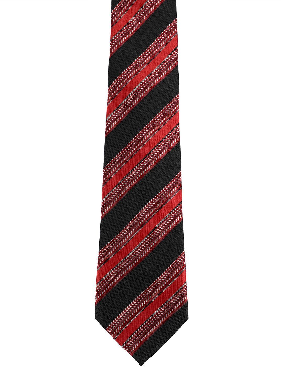 alvaro castagnino men maroon & black striped skinny tie