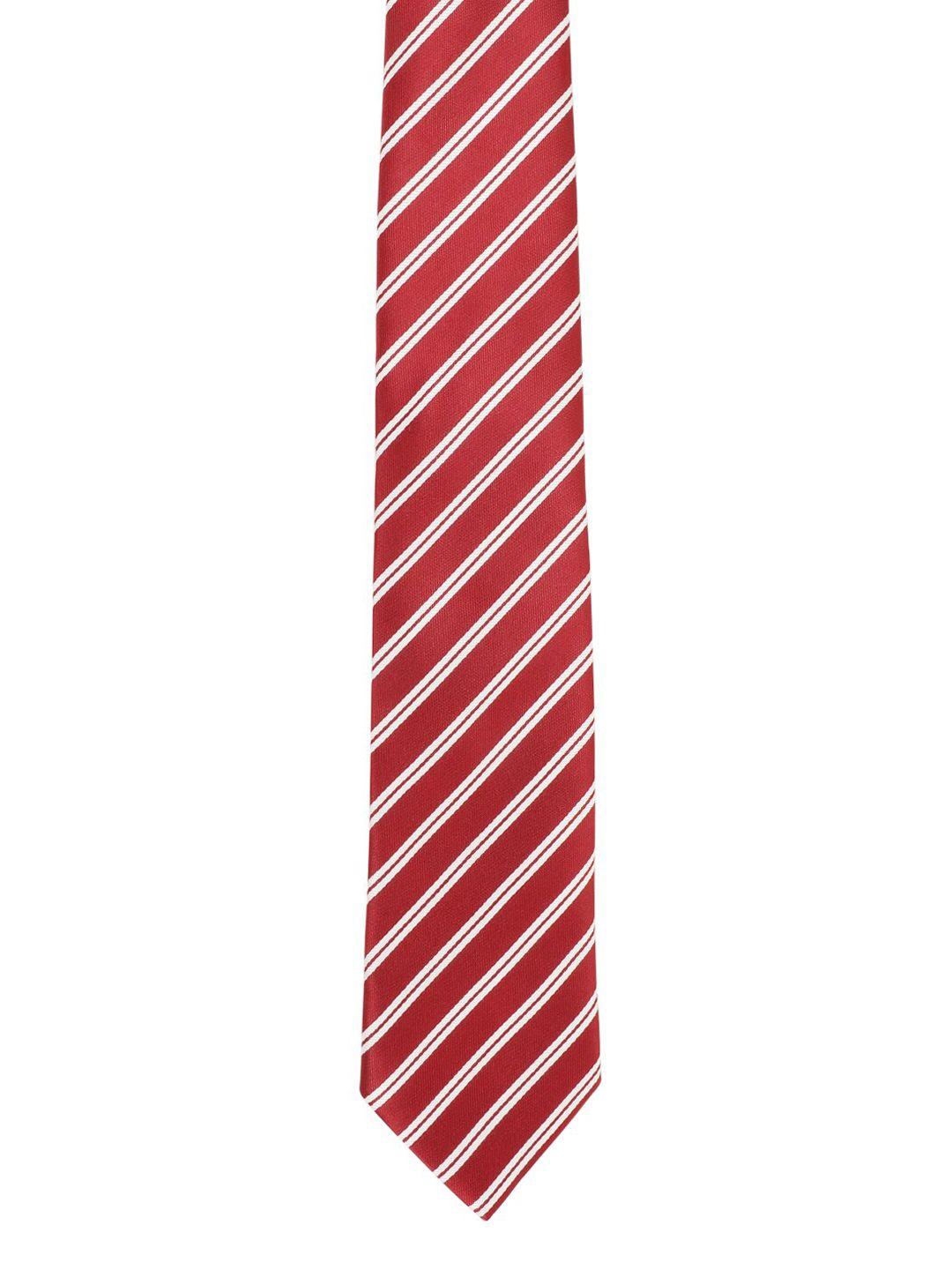 alvaro castagnino men maroon & white striped broad tie