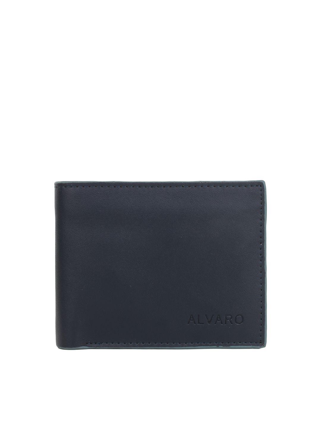 alvaro castagnino men navy genuine leather wallet