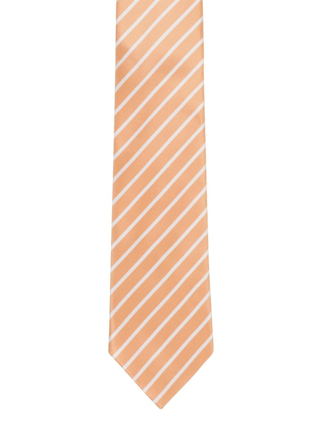 alvaro castagnino men orange & white striped broad tie