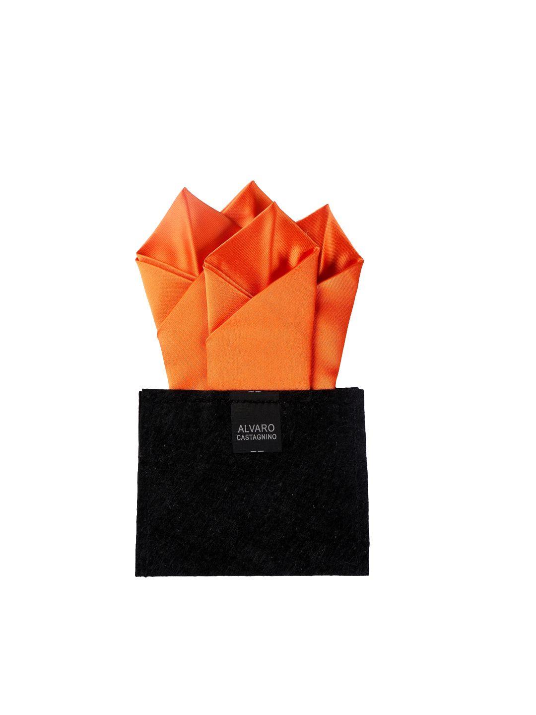 alvaro castagnino men orange solid pocket square