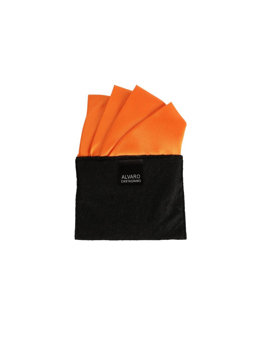 alvaro castagnino men orange solid pocket square