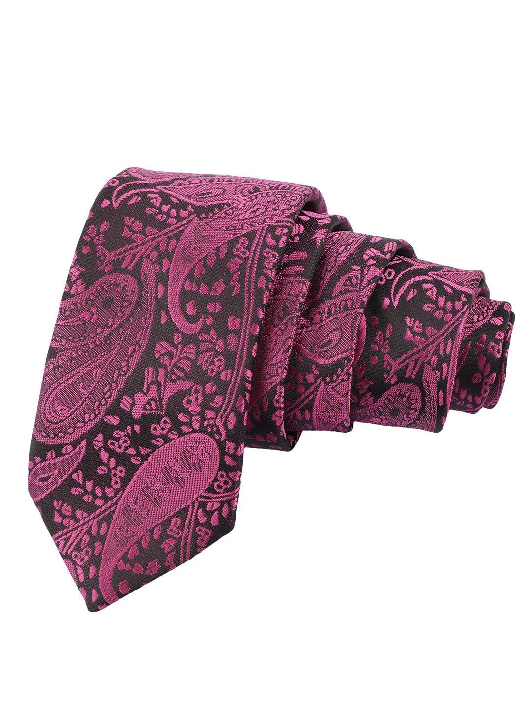 alvaro castagnino men pink & black printed skinny tie