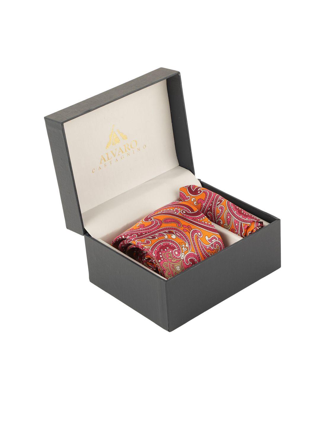 alvaro castagnino men pink printed accessory gift set