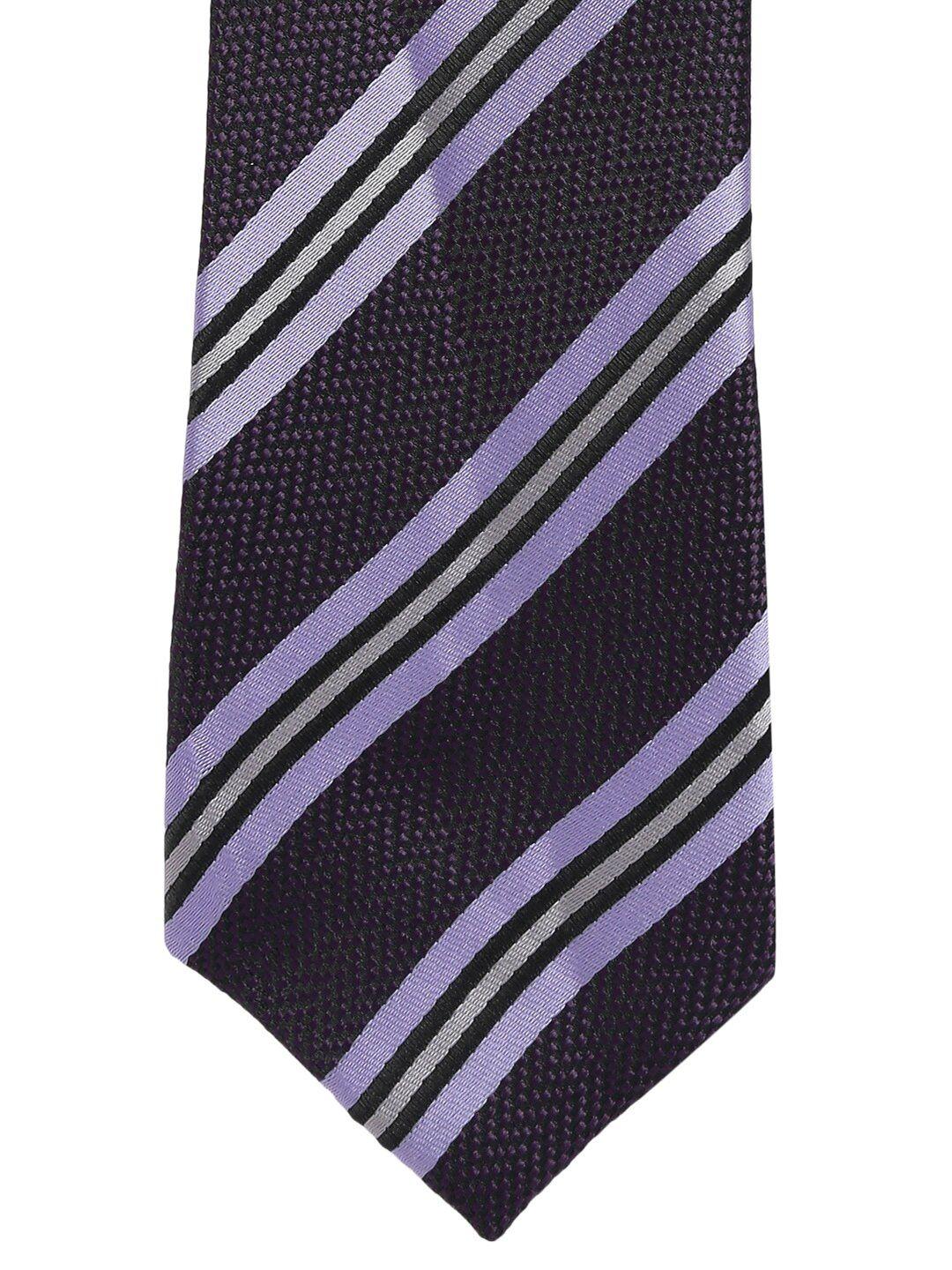 alvaro castagnino men purple & black striped broad tie