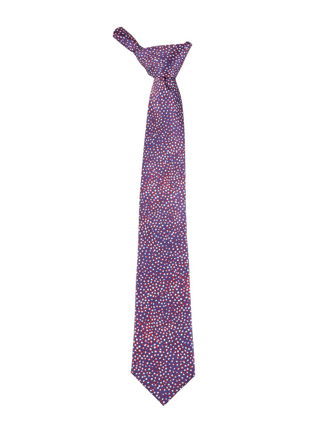 alvaro castagnino men purple & white printed skinny tie