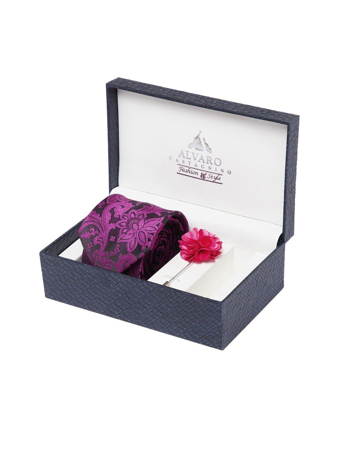 alvaro castagnino men purple accessory gift set