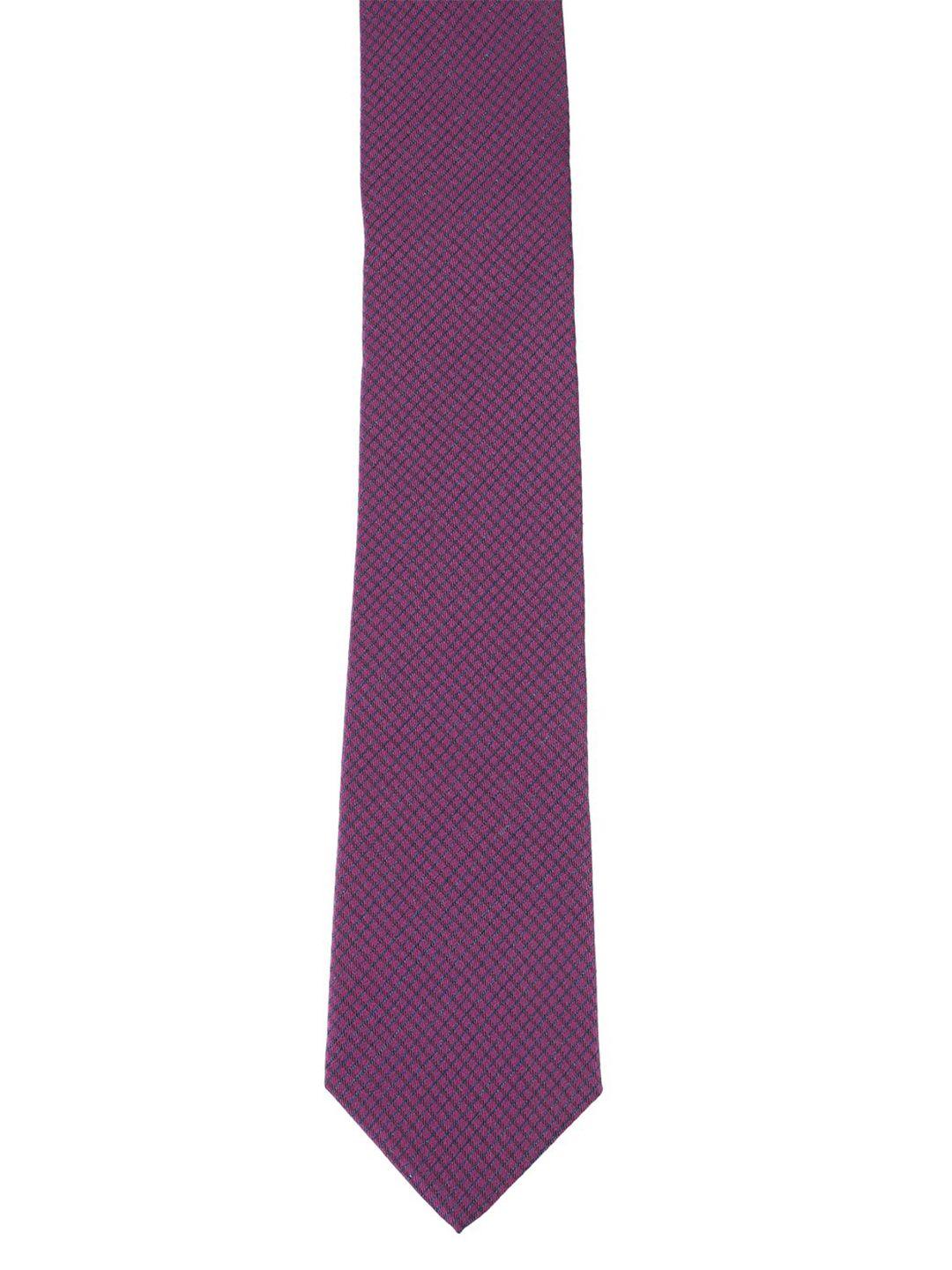 alvaro castagnino men purple woven design skinny tie