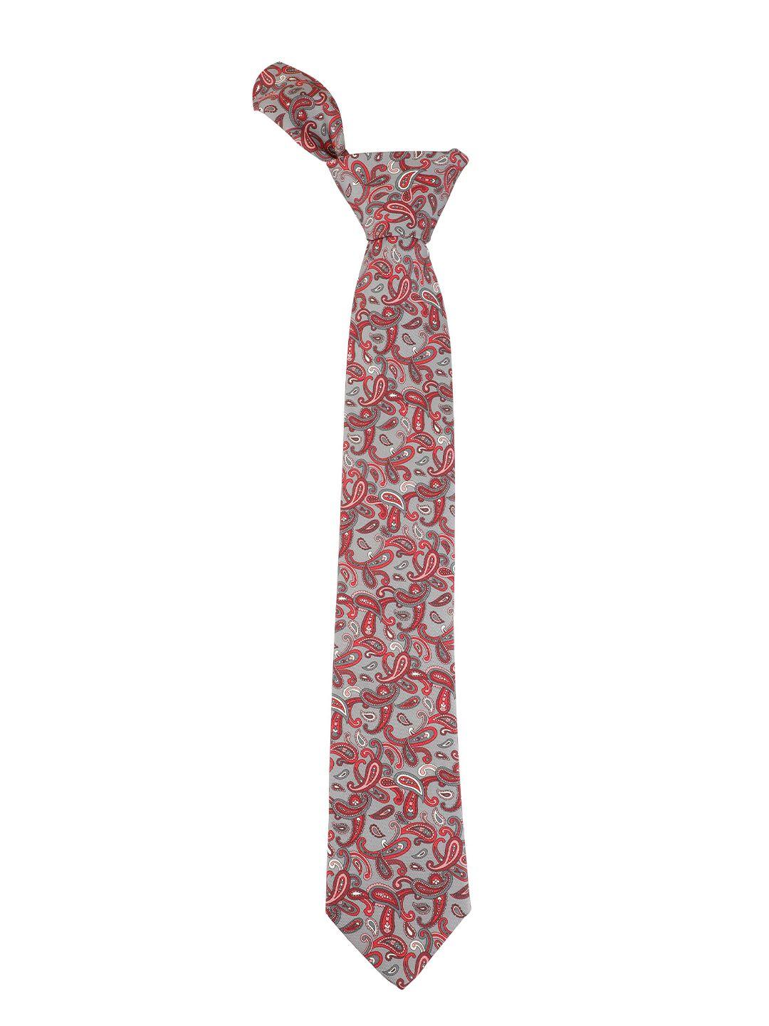 alvaro castagnino men red paisley printed skinny tie