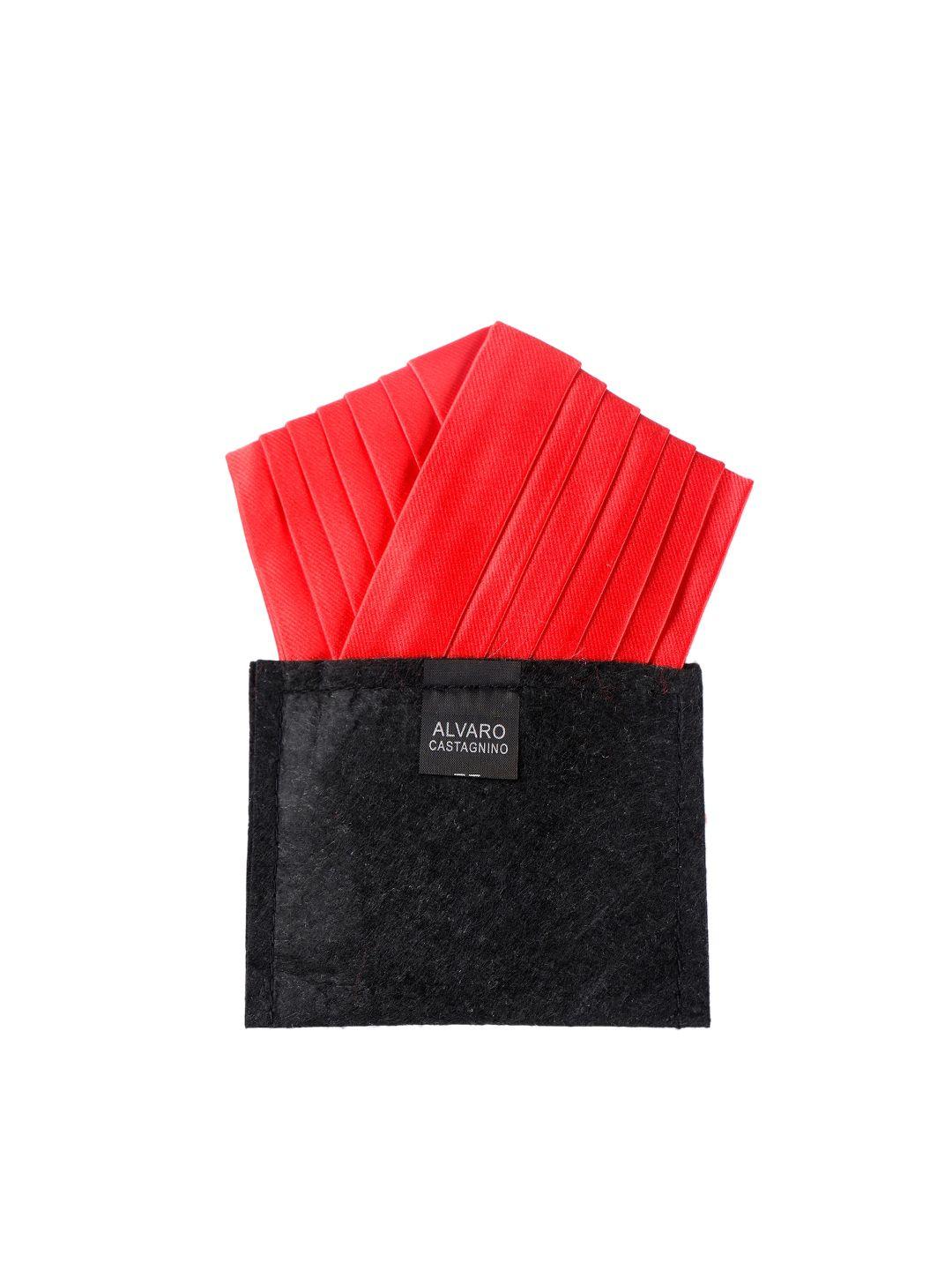 alvaro castagnino men red solid pocket square