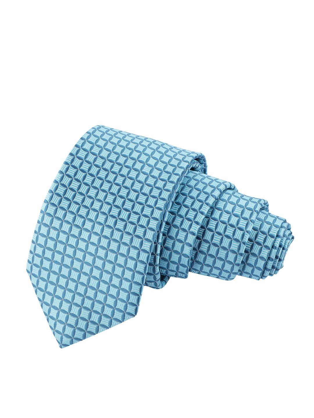 alvaro castagnino men turquoise blue & white skinny tie