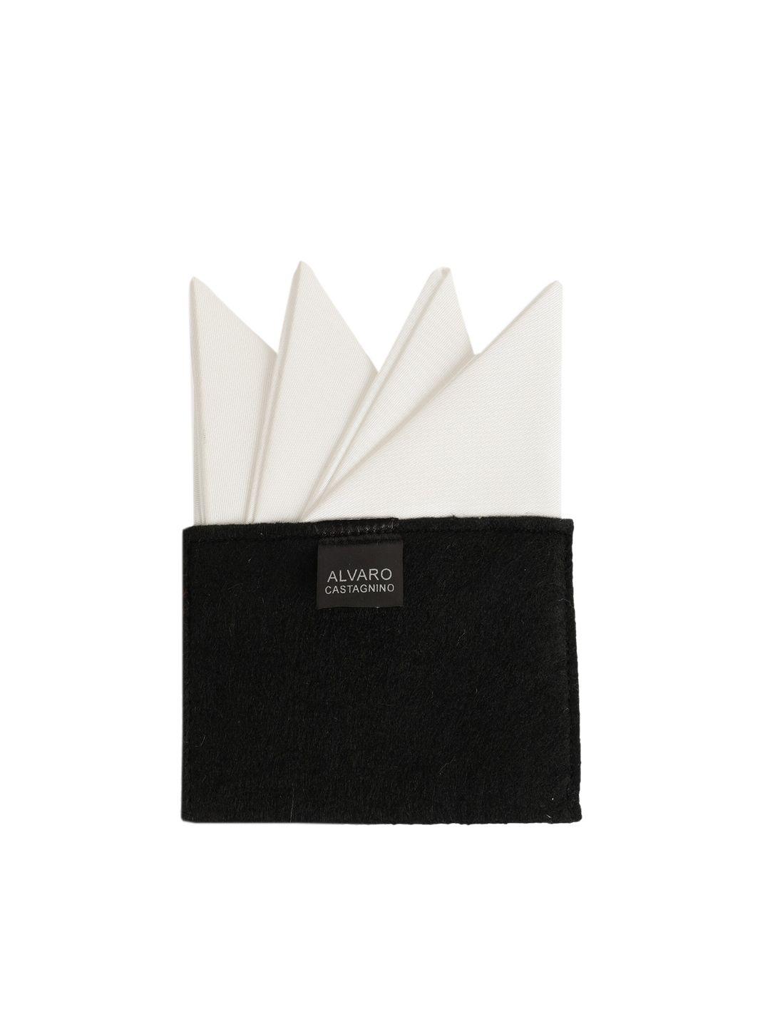 alvaro castagnino men white solid pocket squares