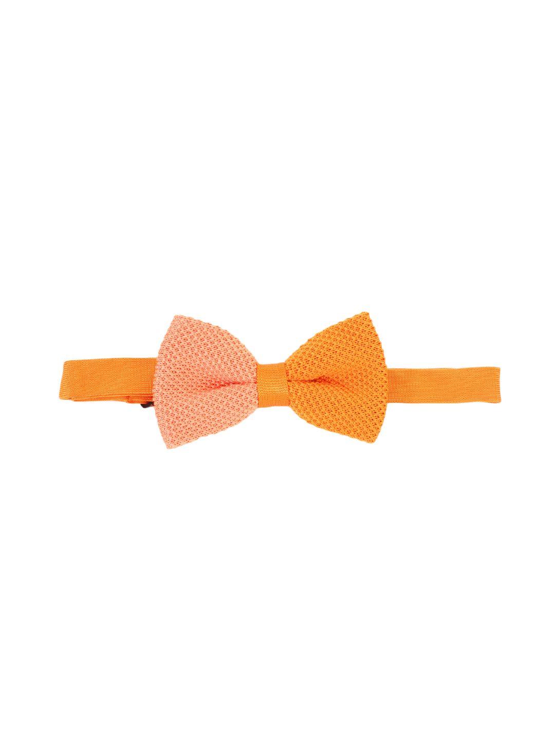 alvaro castagnino orange & peach-coloured colourblocked patterned bow tie
