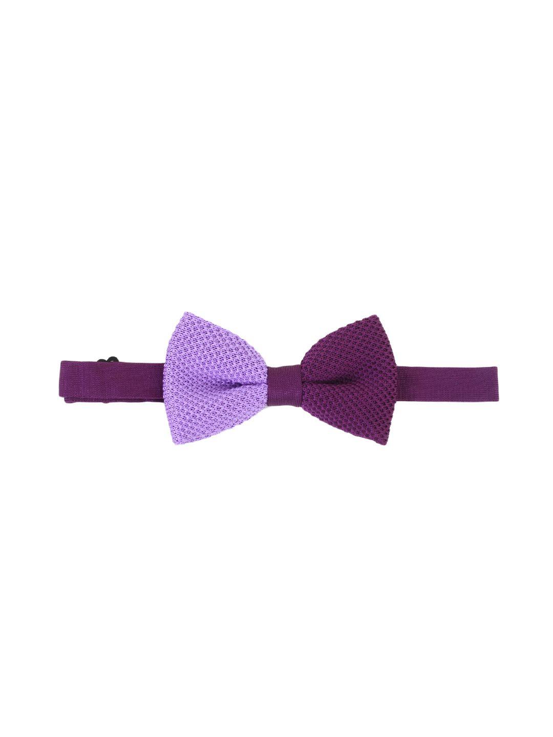 alvaro castagnino purple & lavender colourblocked patterned bow tie