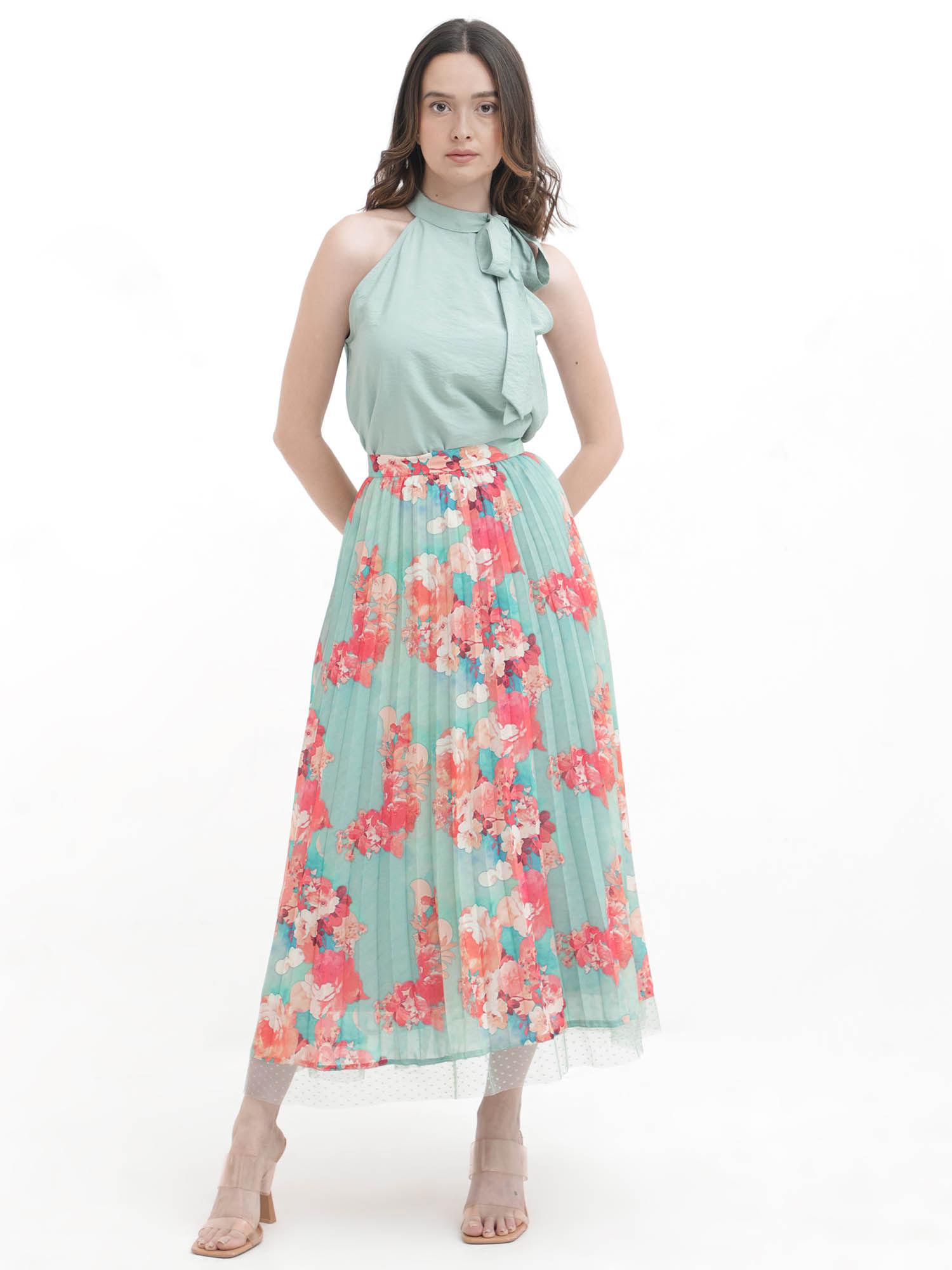 alvia primary multi floral skirt