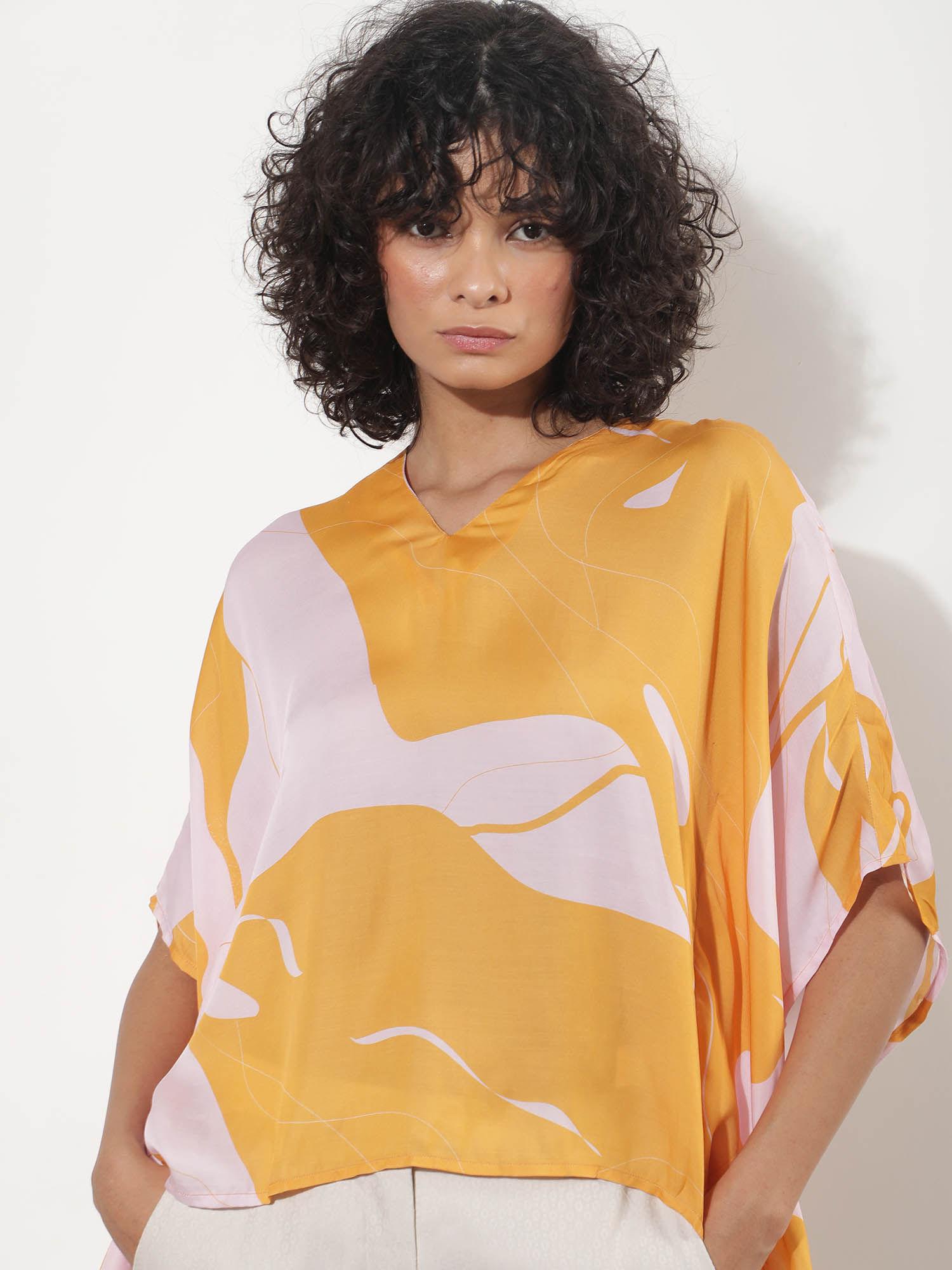 alyse primary mustard print top