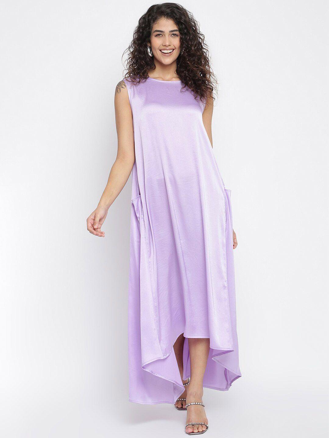 am ma women lavender satin maxi dress