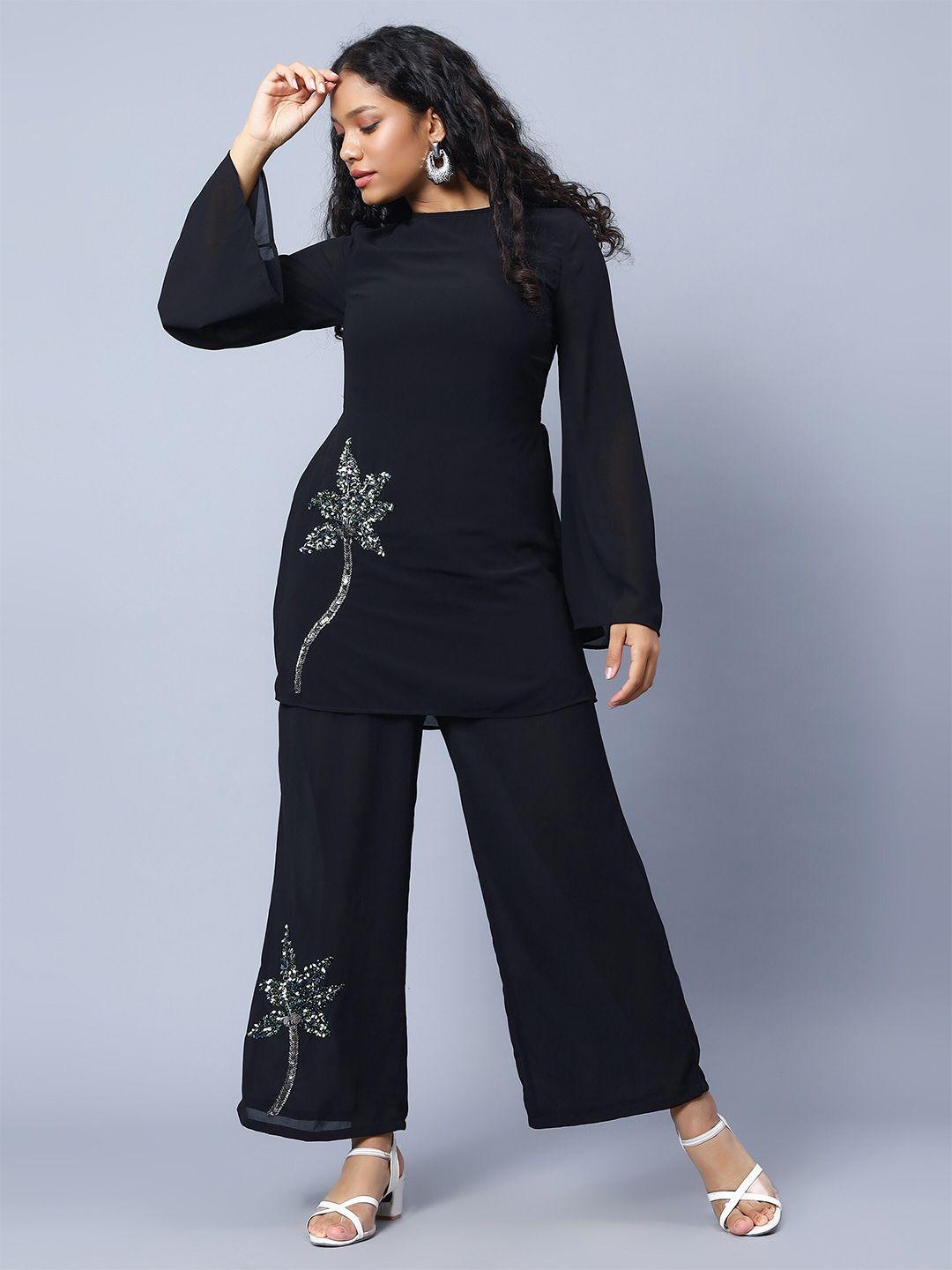 amagyaa embellished longline top with trousers