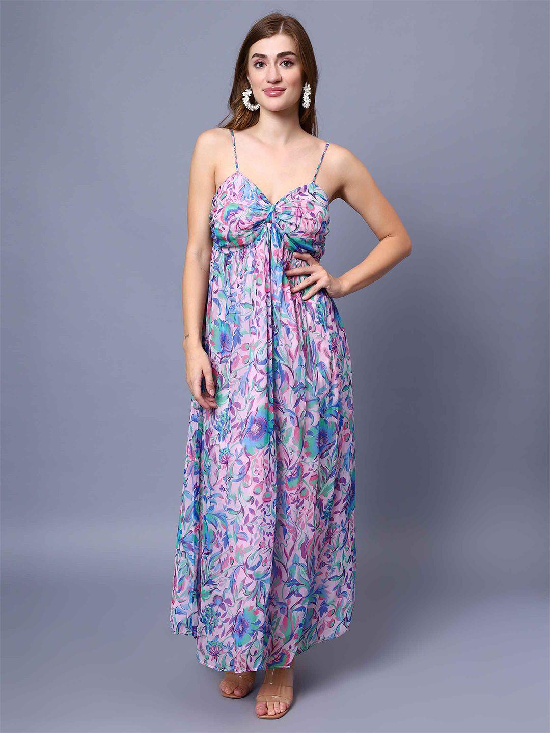 amagyaa floral print chiffon maxi dress