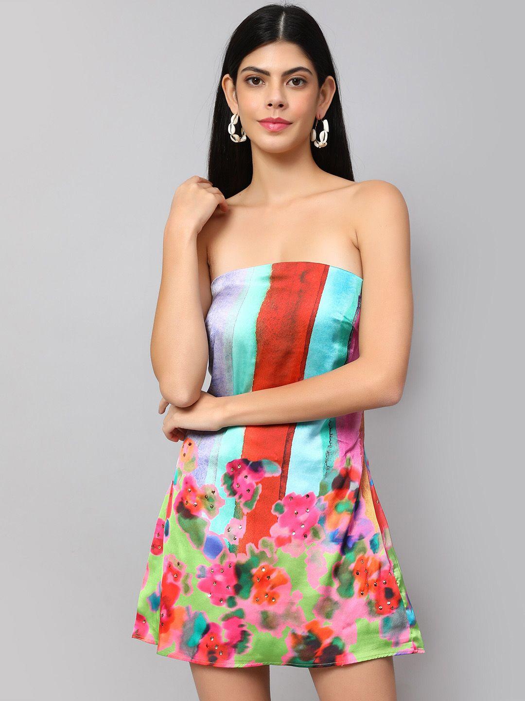 amagyaa floral printed sleeveless a-line dress