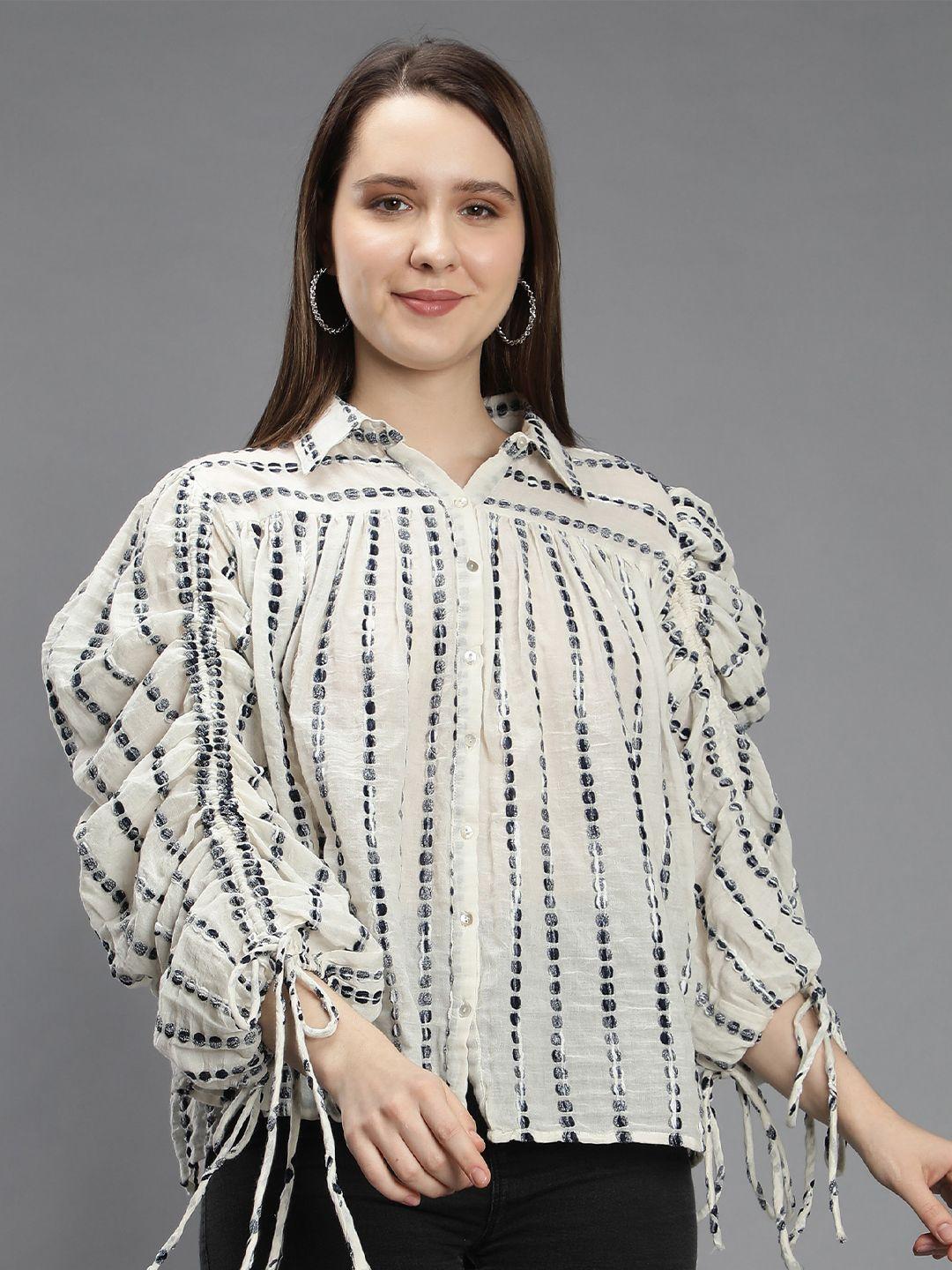 amagyaa geometric print pure cotton shirt style top