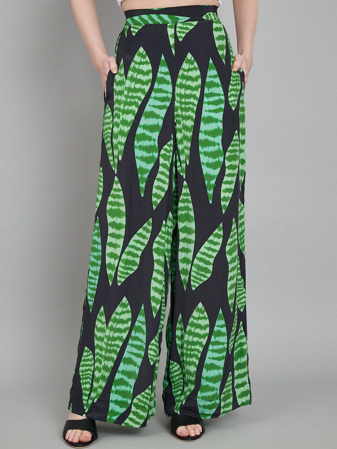 amagyaa printed loose fit high-rise trousers