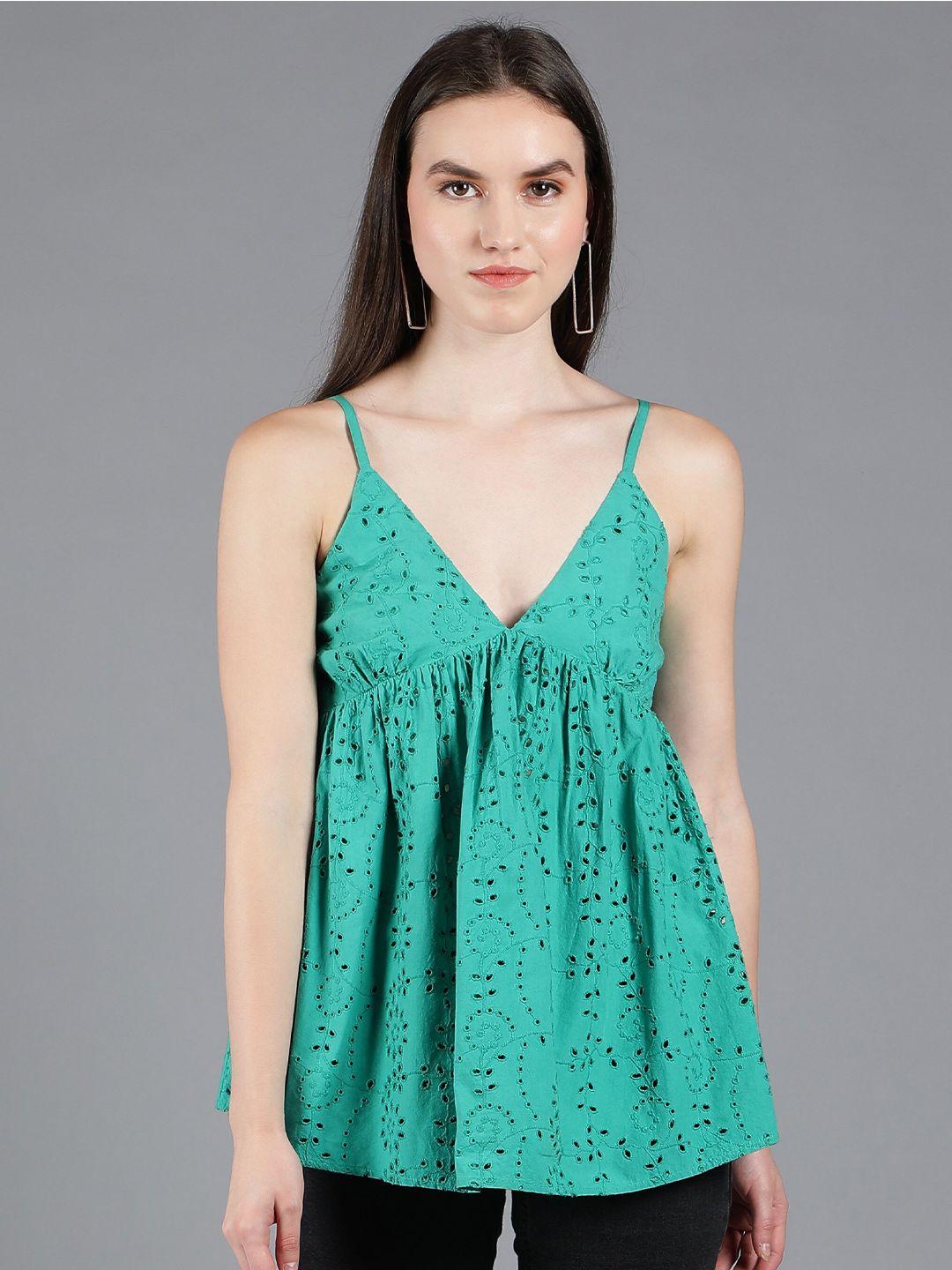 amagyaa sea green print top