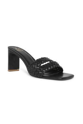 amal polyurethane slipon womens casual heels - black