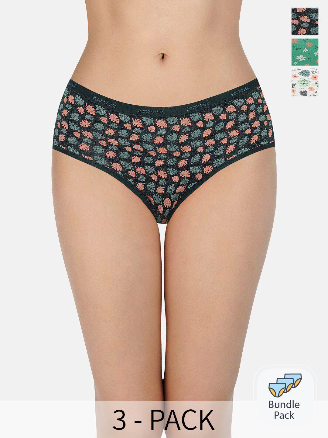 amante pack of 3 floral printed anti microbial hipster briefs ppk43101