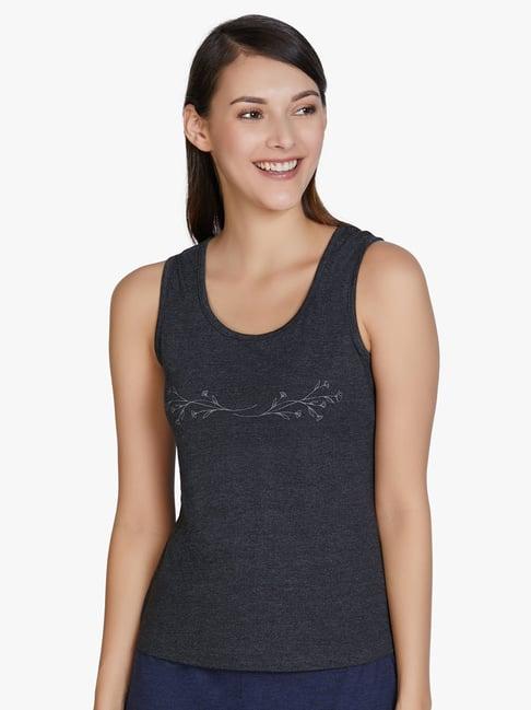amante charcoal textured tank top