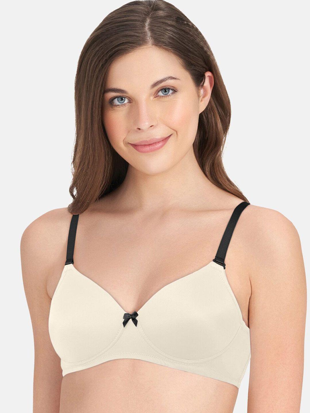 amante cream non-wired lightly padded t-shirt bra