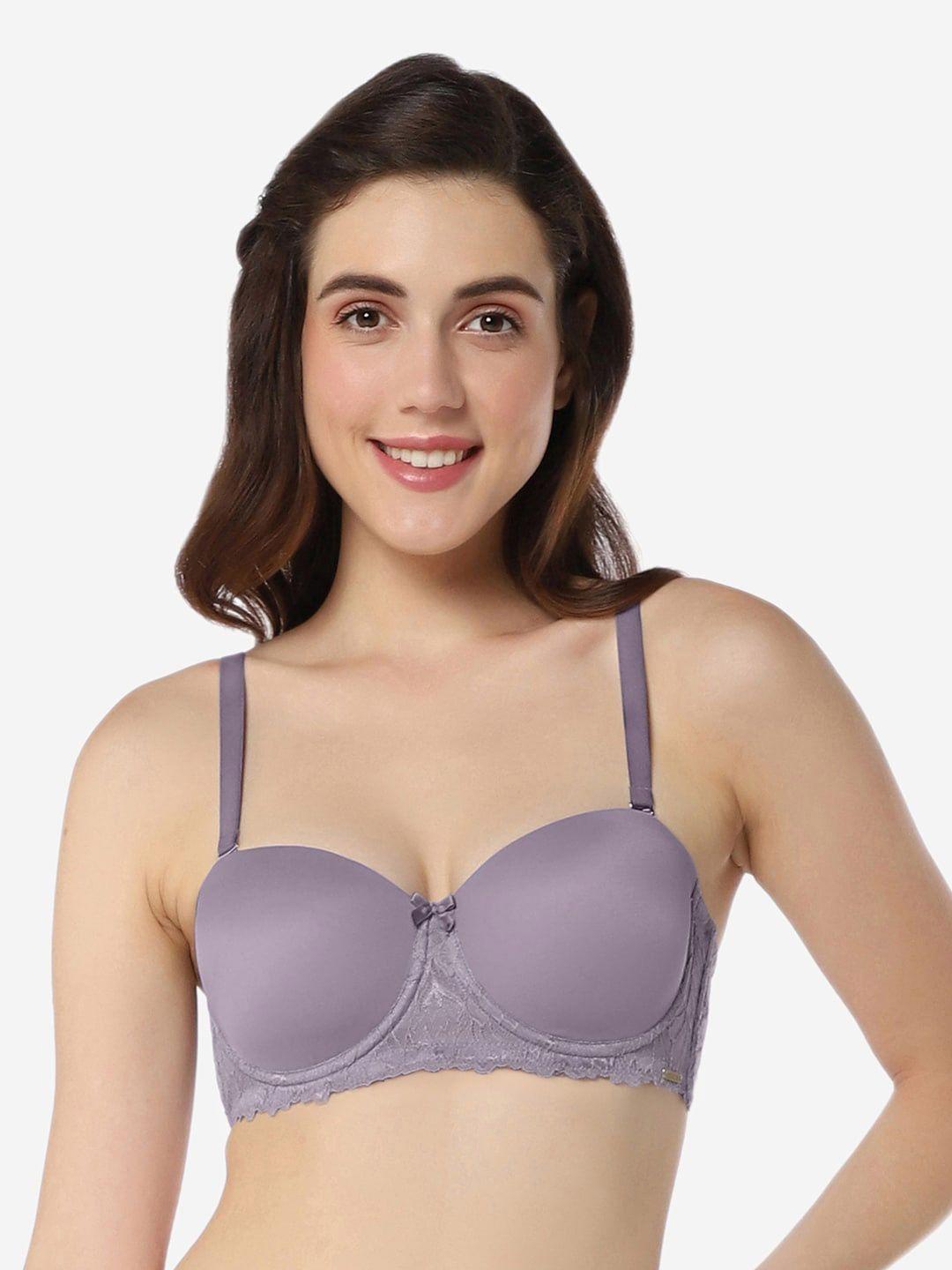 amante floral lace half coverage lightly padded balconette bra with all day comfort