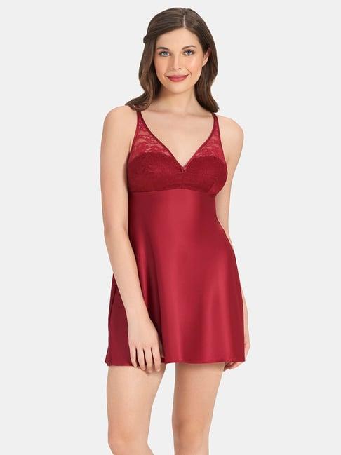 amante maroon lace babydoll