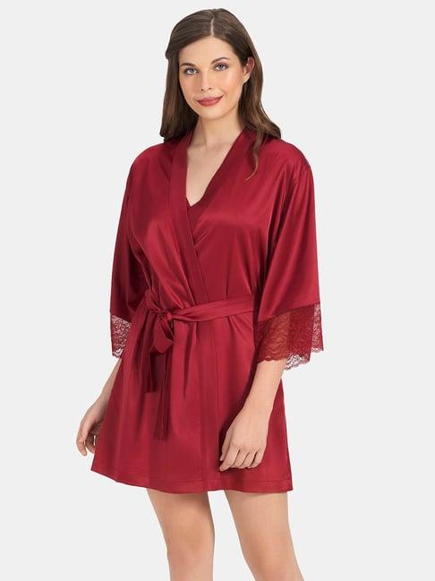 amante maroon short robe