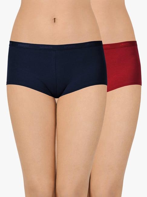 amante multicolor cotton boyshorts panty (pack of 2)