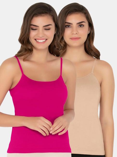 amante multicolor cotton camisole (pack of 2)