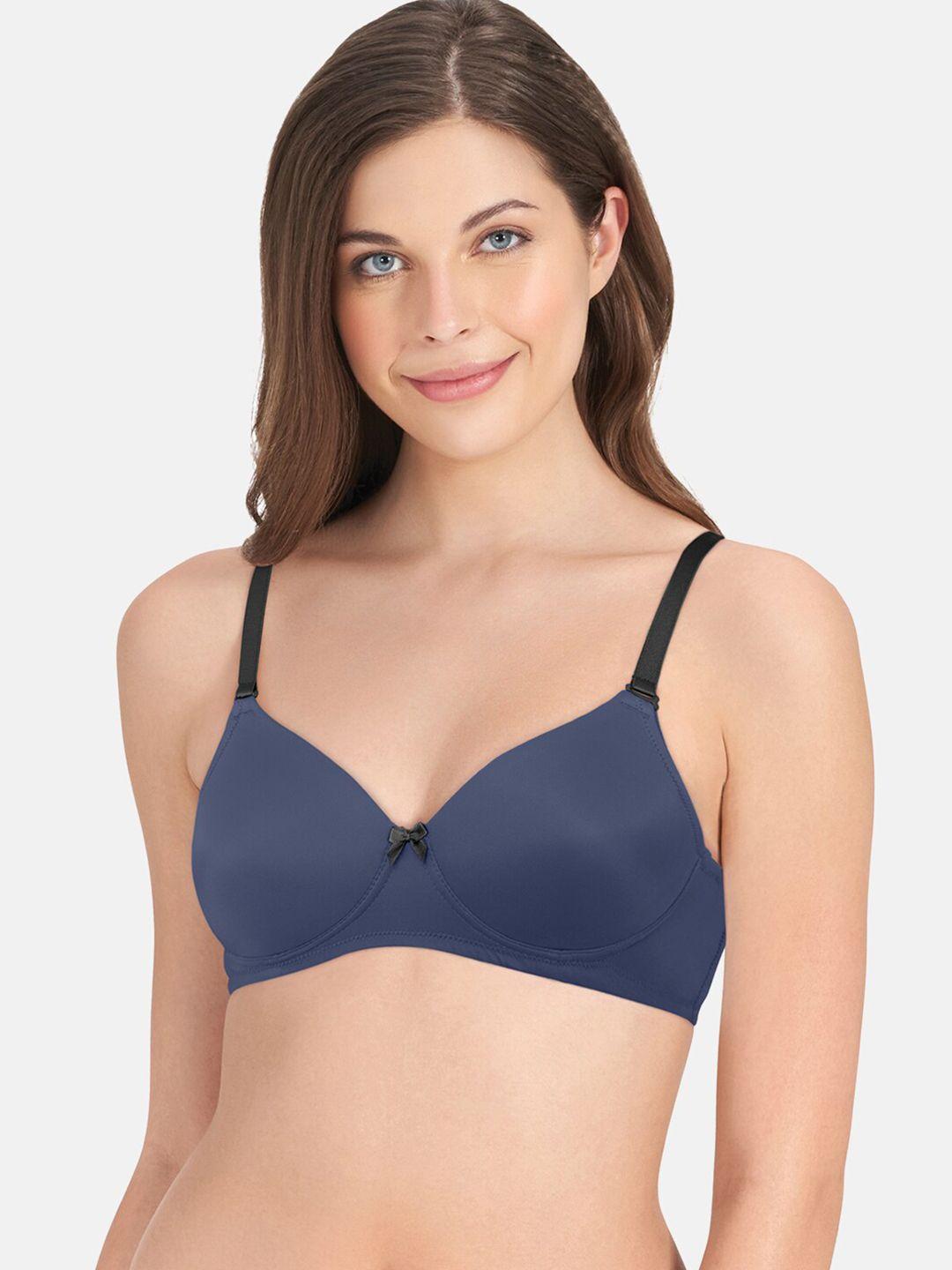 amante navy blue non-wired lightly padded t-shirt bra