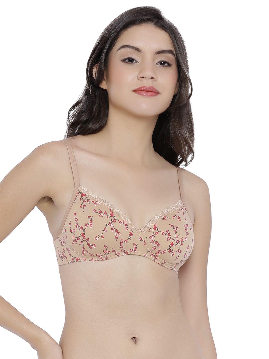 amante nude printed lightly padded non-wired full coverage t-shirt bra bra10202
