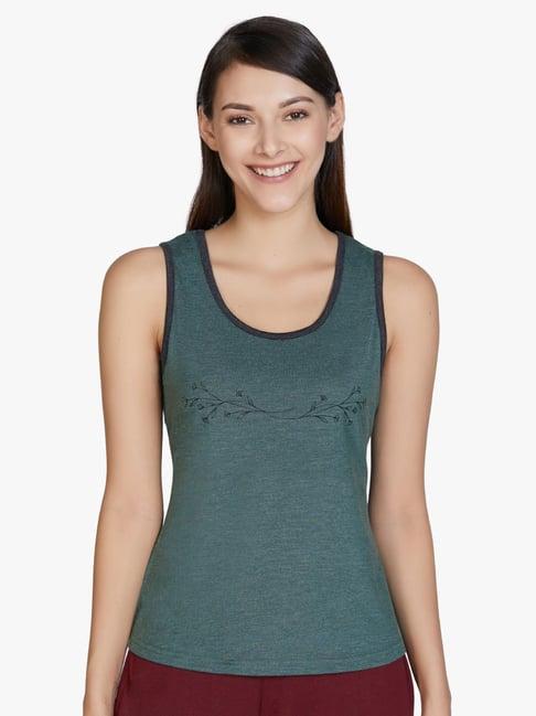 amante olive textured tank top