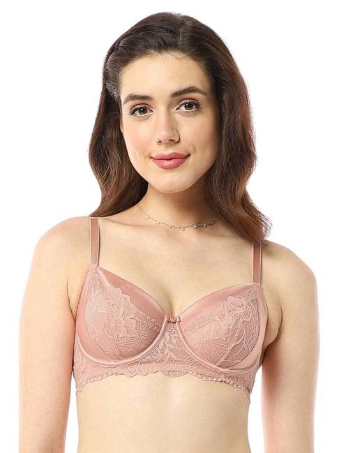 amante pink lace work balconette bra